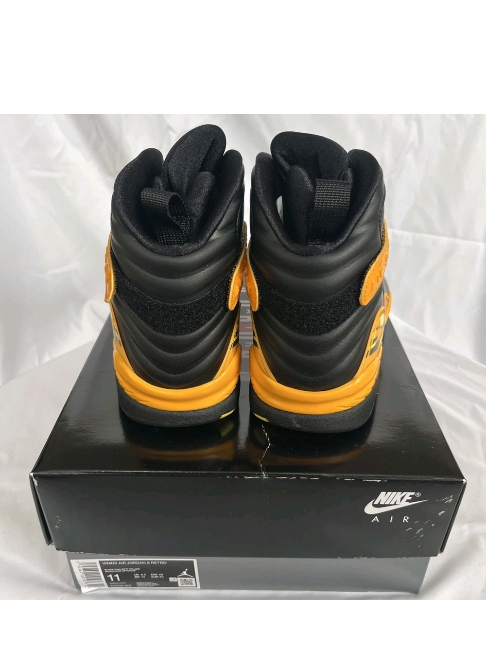 Men's Size 9.5 - Women's 11 -Jordan 8 Retro Taxi Yellow Black unisex - Picture 7 of 16